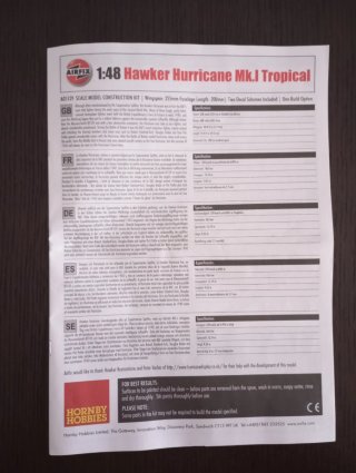 AIRFIX*MAQUETA AVION HAWKER HURRICAME MK.I TROPIC