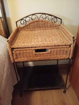 Conjunto dormitorio vintage mimbre/ratán