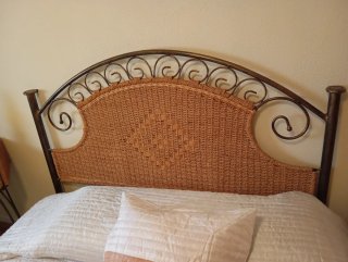 Conjunto dormitorio vintage mimbre/ratán
