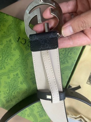 Cinturón Gucci 95cm Negro/Gris Nuevo