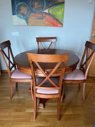 Mesa comedor madera cerezo.