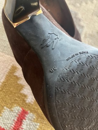 Zapatos tacón ante marrón Pitillos T38