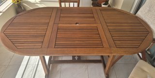 CONJUNTO MESA DE TEKA CON 2 HAMACAS
