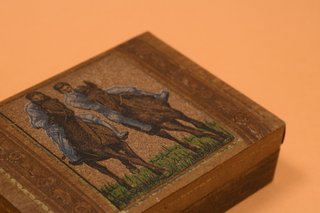 Antica scatola legno e sughero artigianale (Italia