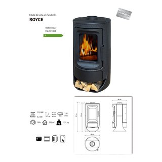 Estufa de leña fundición Royce Incluye Quemador!