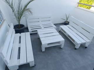 Conjunto de Palets Blancos para Exterior