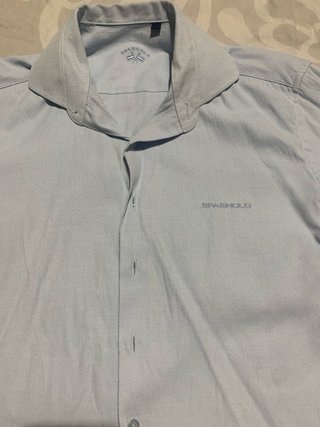 Camicia blu a maniche lunghe Spanolo