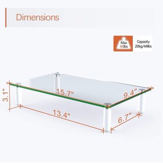 Soporte monitor cristal transparente
