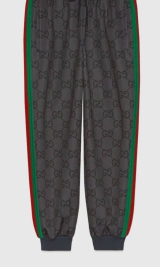 Pantalones Gucci con logo GG y rayas