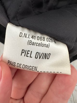 Chaqueta Piel Ovina Oversize Vintage Negra