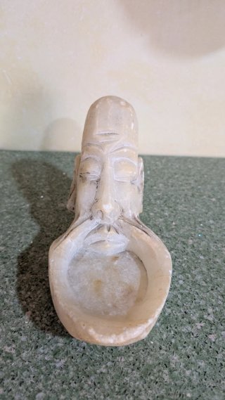 Cenicero vintage alabastro figura monje