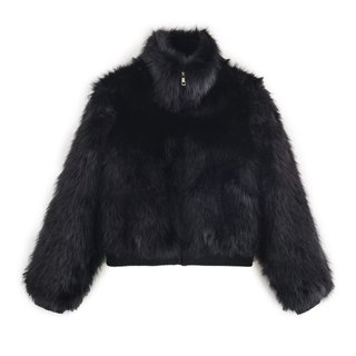 Chaqueta pelo sintético Zara Negra