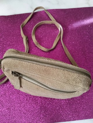 Bolso Brownie Beige Piel