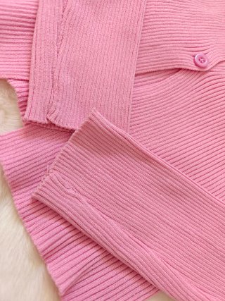 Jersey rosa punto efecto dos piezas