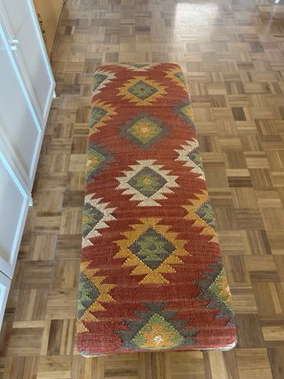 Banco tapizado madera Kilim.