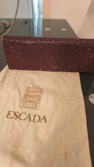 Bolso de fiesta Escada púrpura y plateado