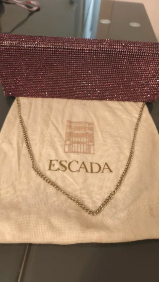 Bolso de fiesta Escada púrpura y plateado