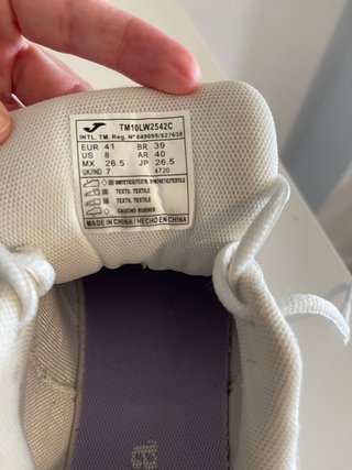 Zapatillas Joma pádel/tenis blancas y lila T41