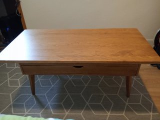 Mesa salón elevable 2 alturas madera