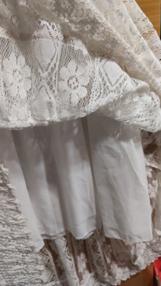 Vestido Ibicenco Blanco Encaje Talla Única