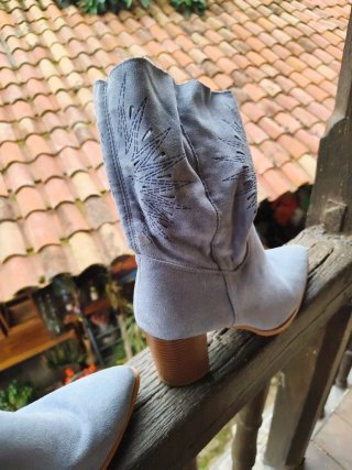 Botines camperos azules con cremallera