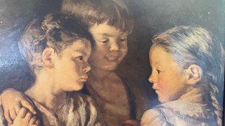 Lluís García Oliver – Tertulia infantil –óleo 1946