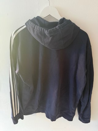 Adidas Hoodie Navy Blue 3 Stripes Logo Sweatshirt