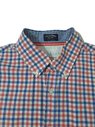 Paul & Shark / Camisa de cuadros 100% algodón XL