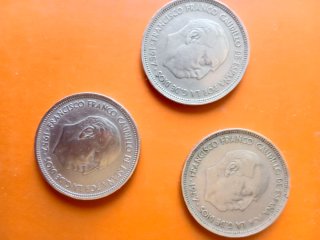 3 Monedas 50 Pesetas España estrellas 58/59/60
