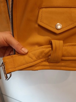 Chaqueta Biker Cuero Ami Amarilla/Mostaza