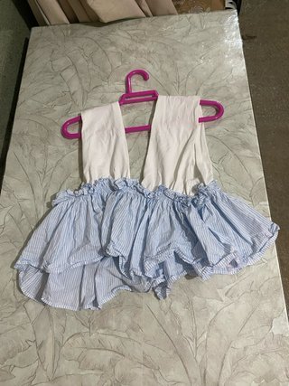 Top Ibicenco Volante Rayas Blanco/Azul