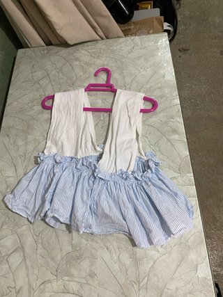 Top Ibicenco Volante Rayas Blanco/Azul