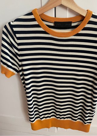 Jersey Top rayas Zara manga corta