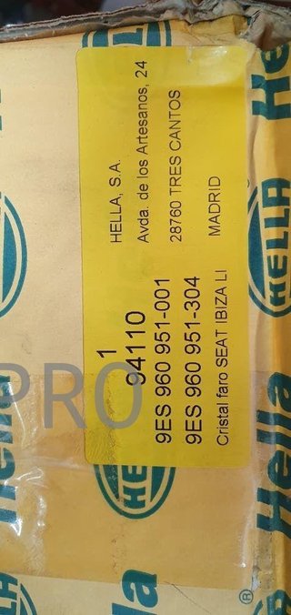 cristal faro seat Ibiza mk1 izquierdo nuevo