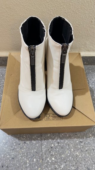 Botines tacón blanco cremallera talla 39