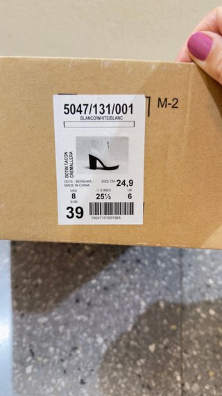 Botines tacón blanco cremallera talla 39
