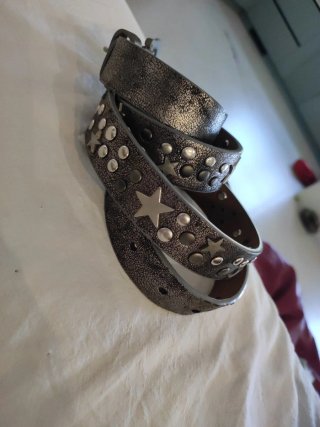 Cinturón niña estrellas plateadas