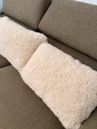Cojines corderito beige (Set de 3)