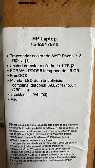 HP 15 Ryzen Batería 100%