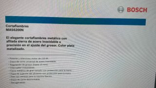 Cortafiambres Eléctrico Bosch blanco .