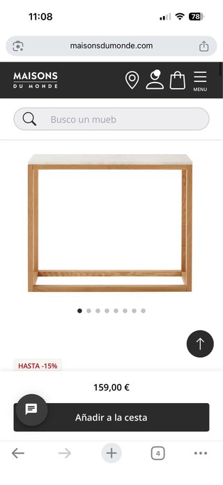 Tavolo ausiliario Maison du Monde in legno e marmo