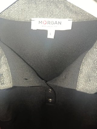 Camisa Morgan Negra con Detalles Plateados Talla L