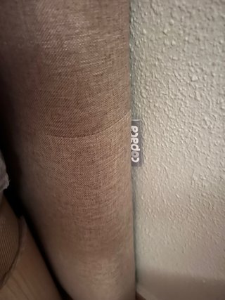 Cabecero tapizado beige y blanco