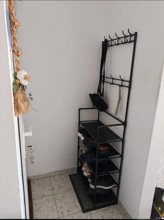 Perchero zapatero metálico negro