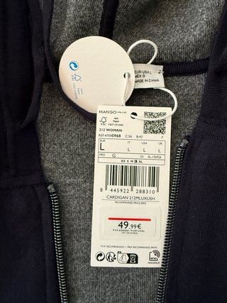 Sudadera Mango azul mujer