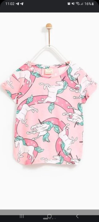 Camiseta infantil unicornios rosa
