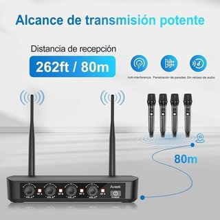 4x micrófonos inalámbricos UHF Aveek PRO-06 NUEVO