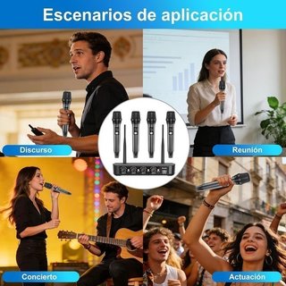 4x micrófonos inalámbricos UHF Aveek PRO-06 NUEVO