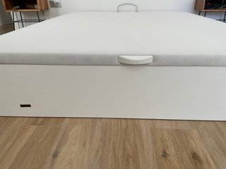 Canapé abatible blanco con almacenaje