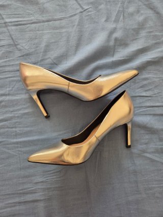 Zapatos Zara Tacon Plata